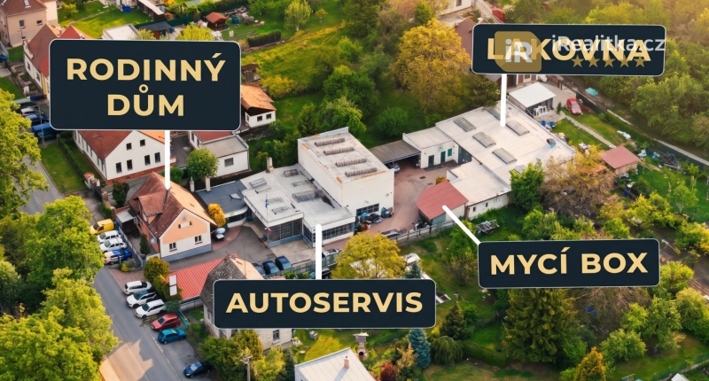 Prodej zavedeného autoservisu, lakovny a rodinného domu - Holice